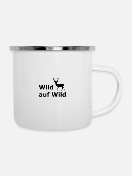 Wild auf wild - Emaille-Tasse - Weiß