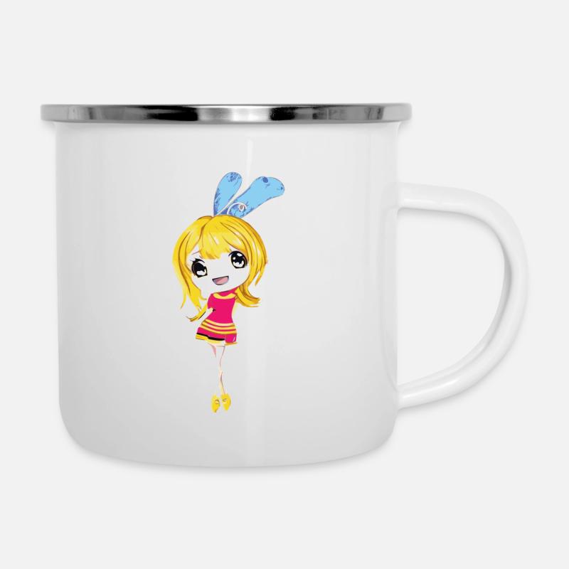 Mignon Chibi Manga Girl Fée - Tasse émaillée - blanc