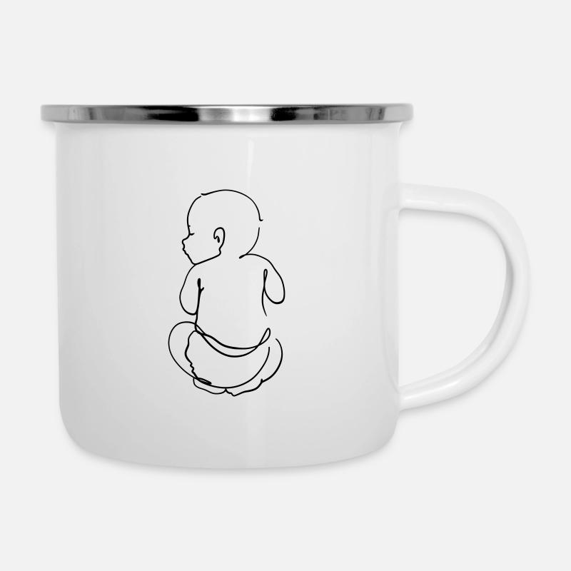 Baby Sleeping Lily Drawing - Camper Mug - white