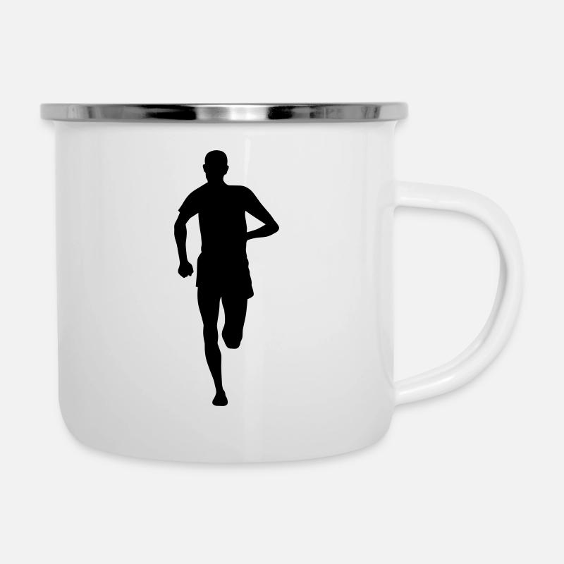 LAEUFER frontal - Emaille-Tasse - Weiß