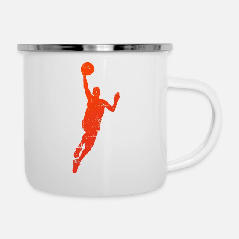 Basketballer - Emaille-Tasse - Weiß