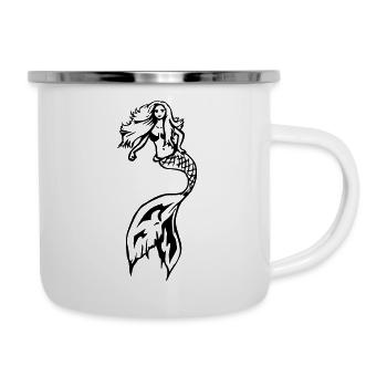 Meerjungfrau - Emaille-Tasse - Weiß - Rechts