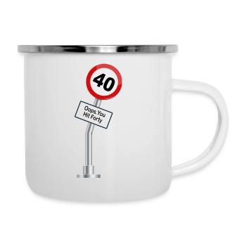 40th Birthday Funny Sayings Humor - Camper Mug - white - Right