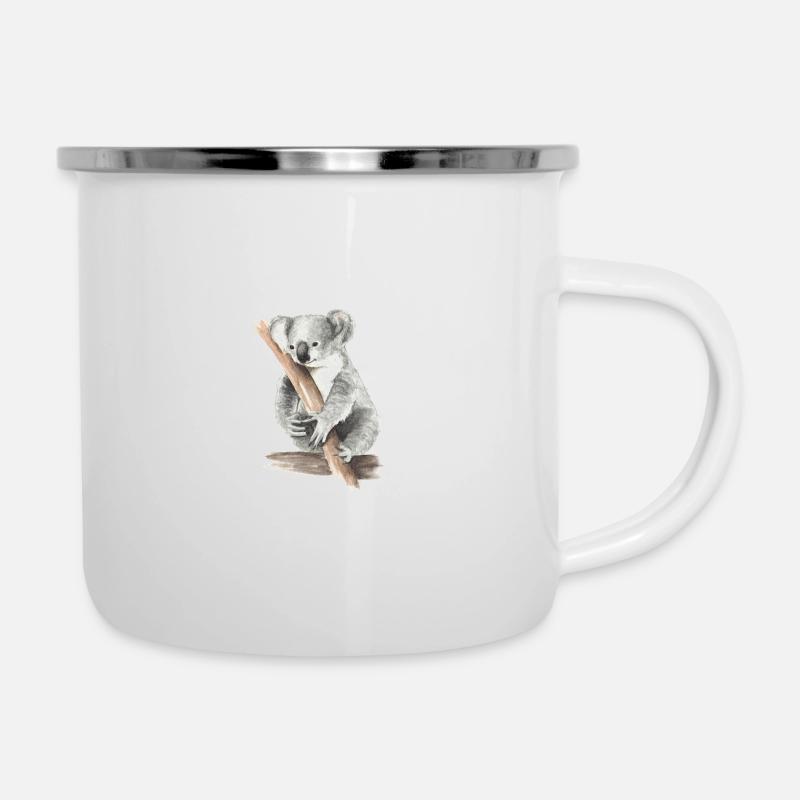 Koala - Emaille-Tasse - Weiß