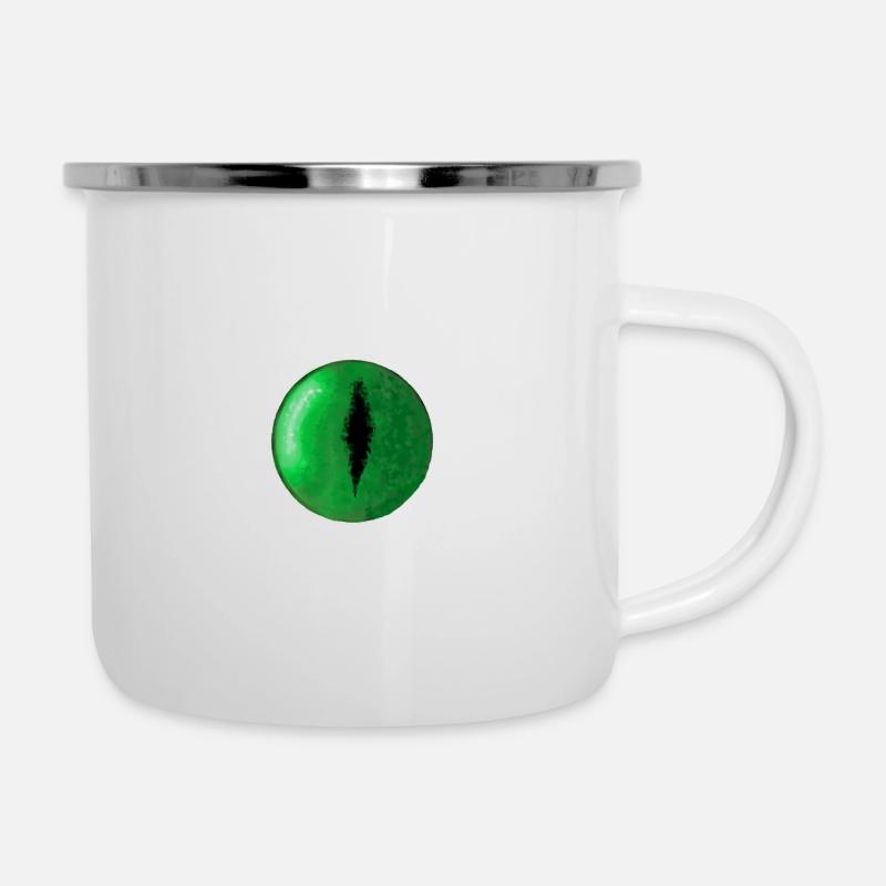Green Snake Eye - Camper Mug - white