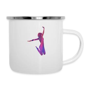 sauter, bronzage, danseur, graffiti, rose, rose - Tasse émaillée - blanc - Droite