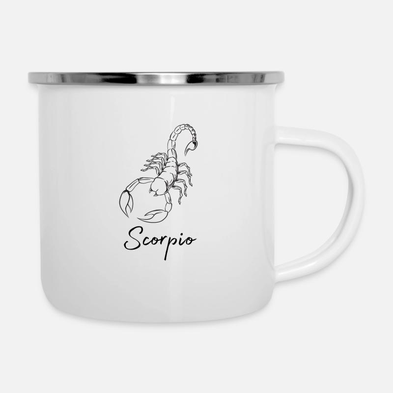 Scorpio Skorpion - Emaille-Tasse - Weiß