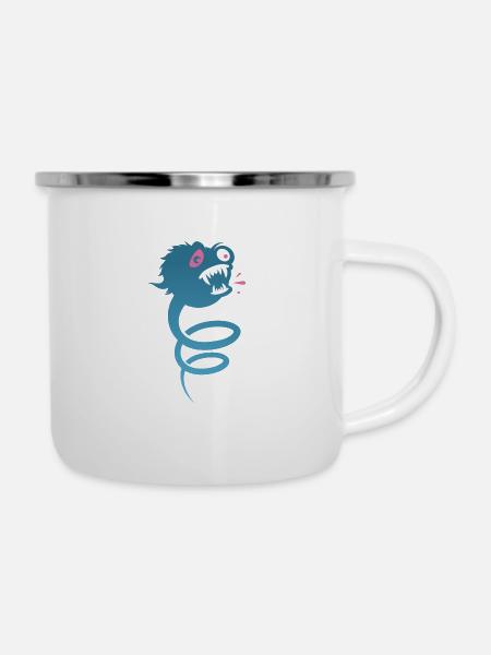 Hallo hallo - Emaille-Tasse - Weiß