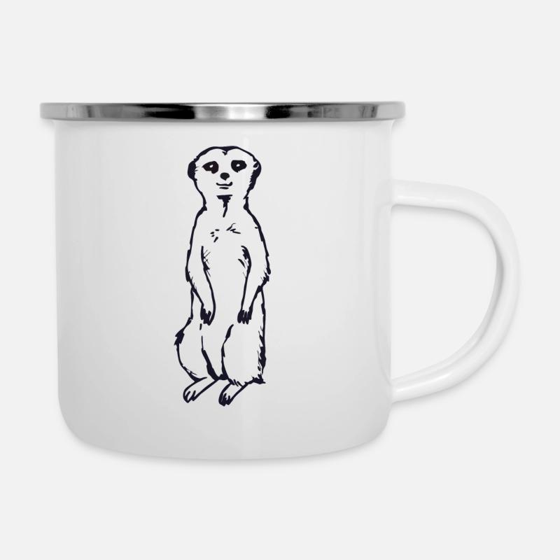 Erdmännchen Baby Geschenkidee - Emaille-Tasse - Weiß
