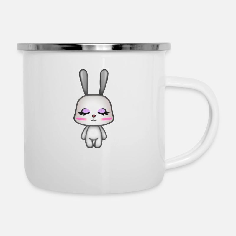Le lapin est totalement zen - Tasse émaillée - blanc