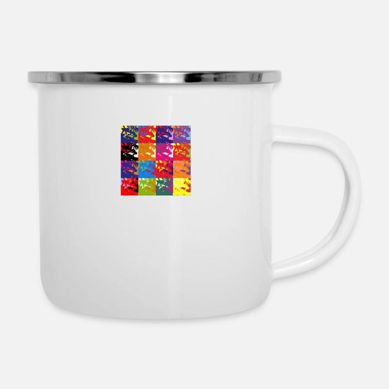 Graffiti - Emaille-Tasse - Weiß