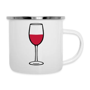 Weinglas, wein - Emaille-Tasse - Weiß - Rechts