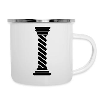Griechische Säule - Emaille-Tasse - Weiß - Rechts