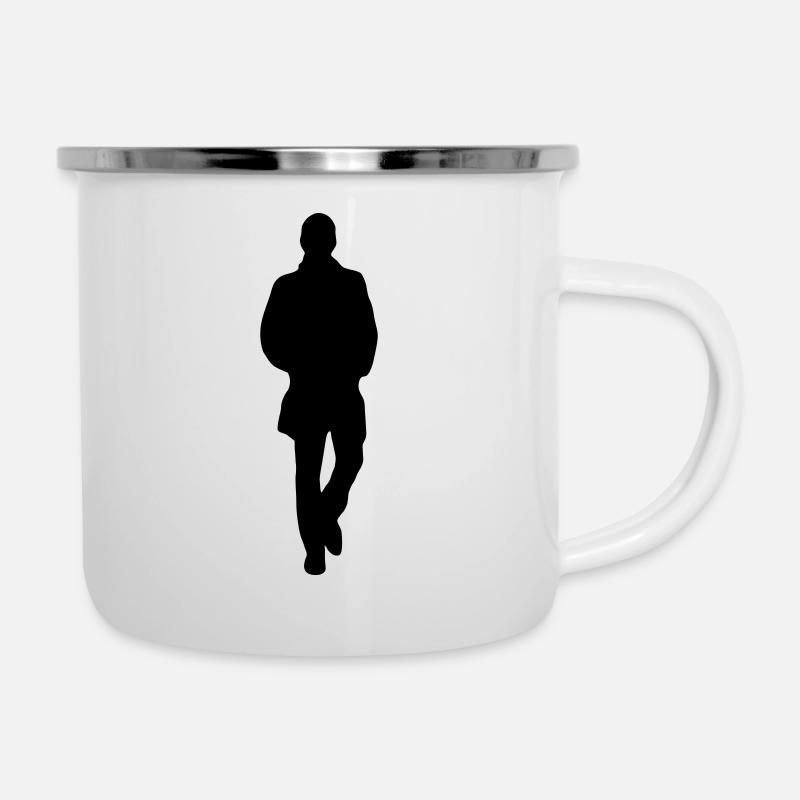 keep walking (man) - Emaille-Tasse - Weiß