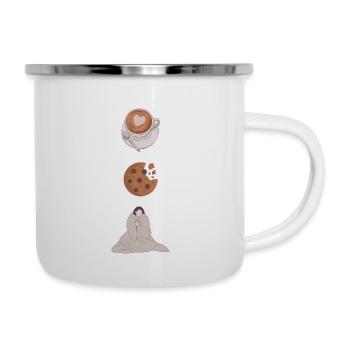 coffee cookies cozy - Emaille-Tasse - Weiß - Rechts