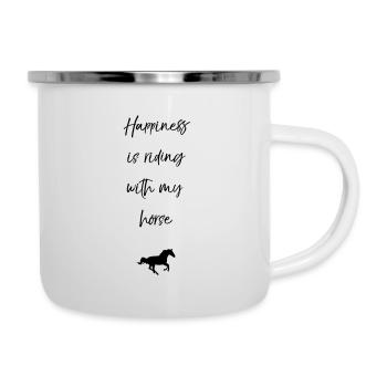 Happyness is riding with my horse - Camper Mug - white - Right