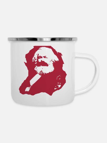 Karl Marx - Emaille-Tasse - Weiß