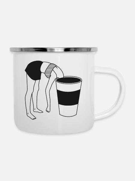 COFFEE BREAK - Emaille-Tasse - Weiß
