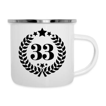 33th birthday wreath number 33 vintage age - Camper Mug - white - Right