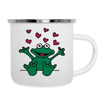 heart_frog_1220113c_a - Tasse émaillée - blanc - Droite