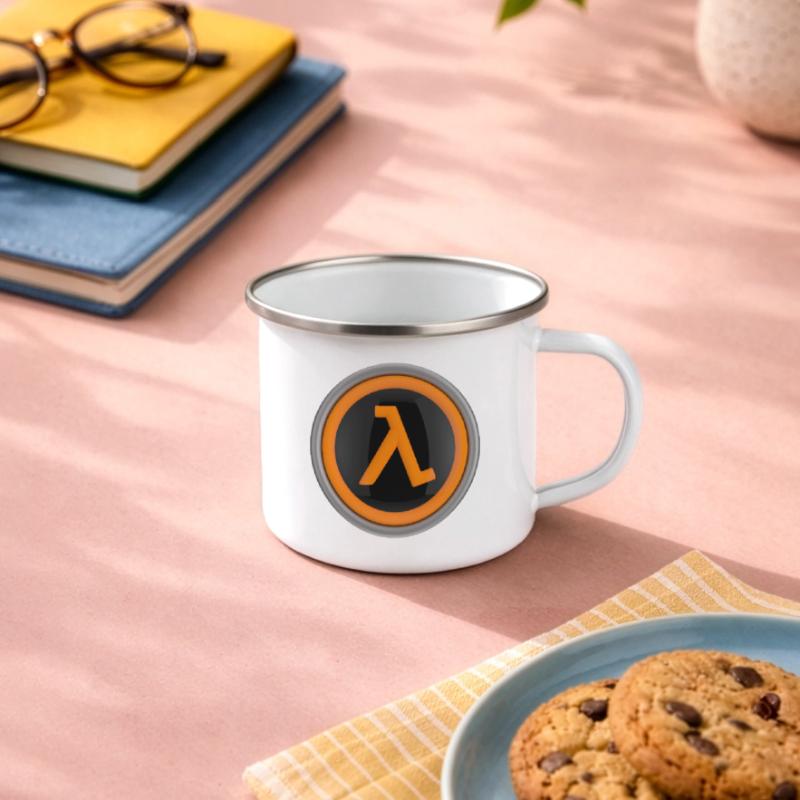 Lambda-Logo Emaille-Tasse
