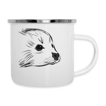 Phoque - Tasse émaillée - blanc - Droite