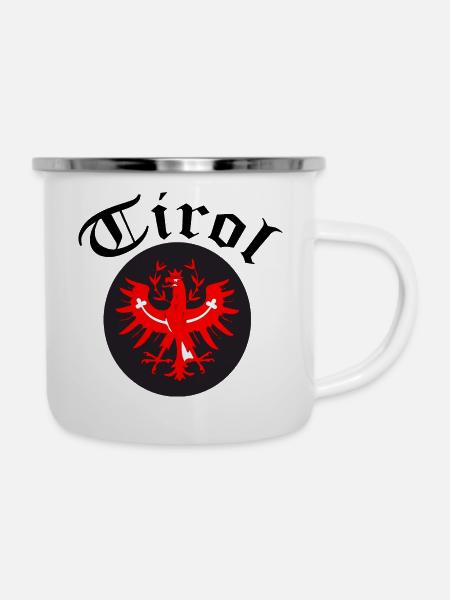 Tirol - Emaille-Tasse - Weiß