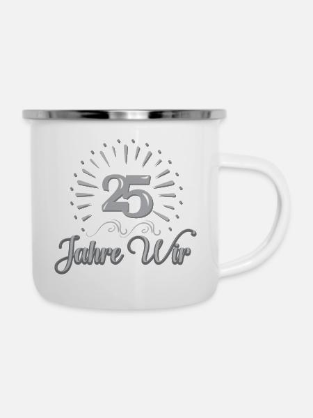 25 Jahre Wir - Sonne - Emaille-Tasse - Weiß
