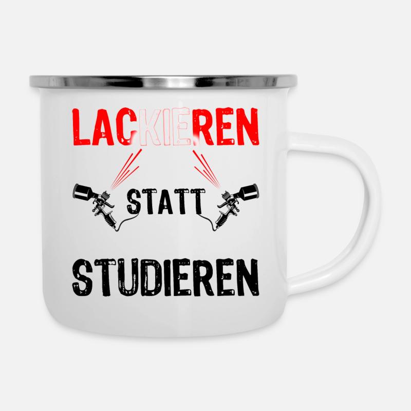 Lackierer Maler und Lackierer Designs Beruf Spruch - Emaille-Tasse - Weiß