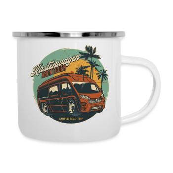 Kastenwagen Abenteuer - Emaille-Tasse - Weiß - Rechts
