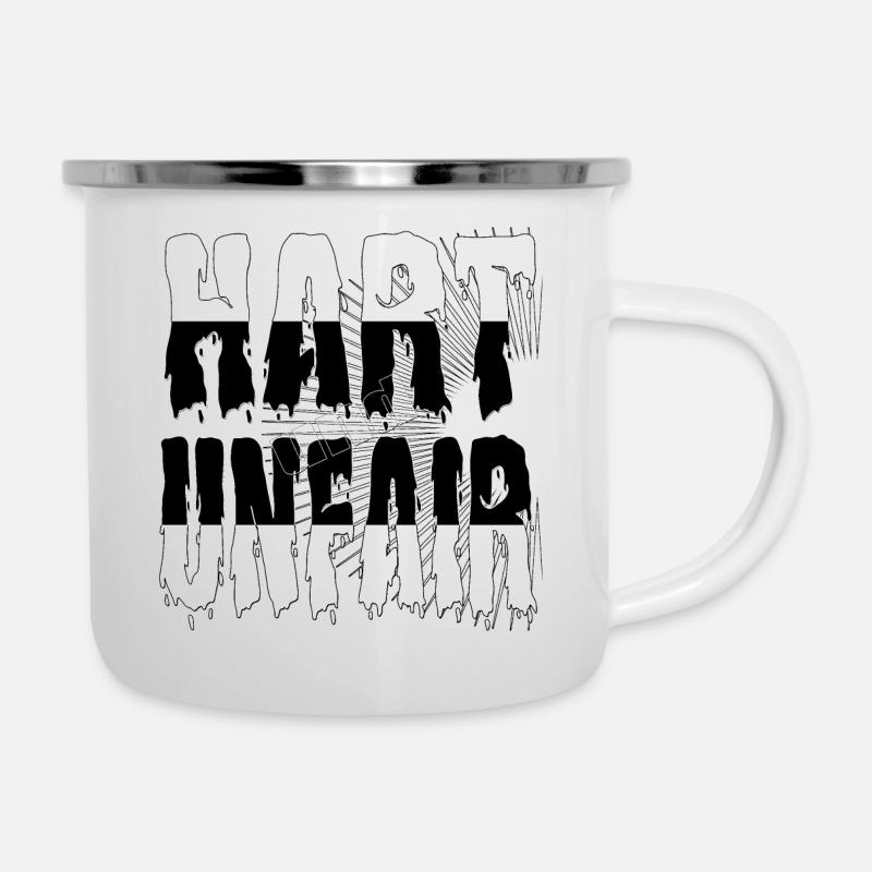 HART und UNFAIR - Emaille-Tasse - Weiß