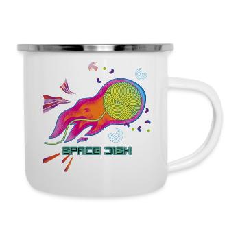 Antenne parabolique spatiale - Tasse émaillée - blanc - Droite