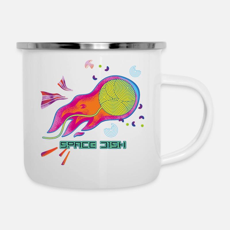 Antenne parabolique spatiale - Tasse émaillée - blanc