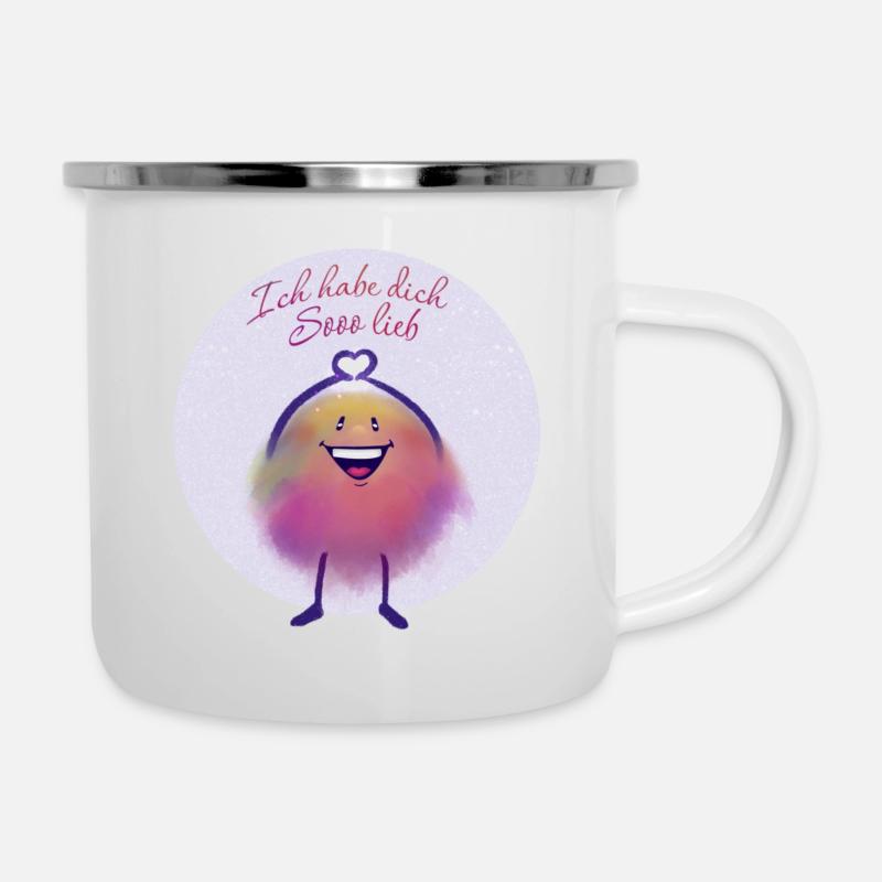 Ich Habe Dich lieb - Emaille-Tasse - Weiß