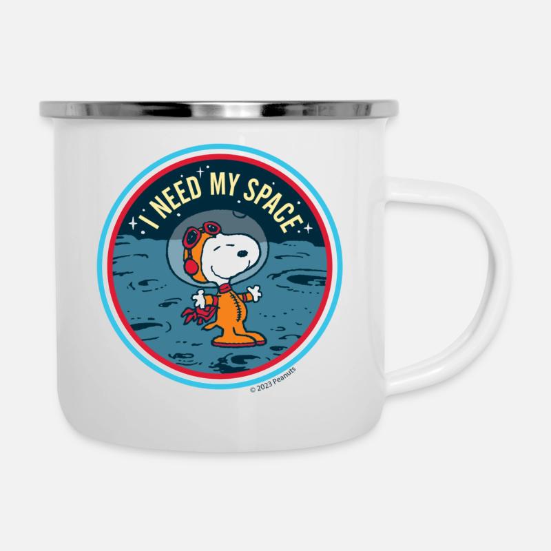 Peanuts Snoopy I Need My Space - Emaille-Tasse - Weiß