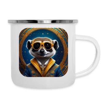Suricate mignon avec des lunettes de soleil - Tasse émaillée - blanc - Droite