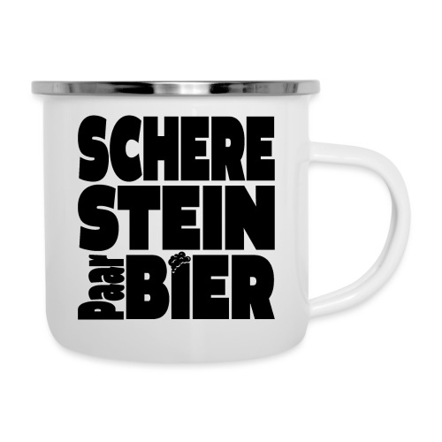 Schere Stein Paar Bier - Emaille-Tasse