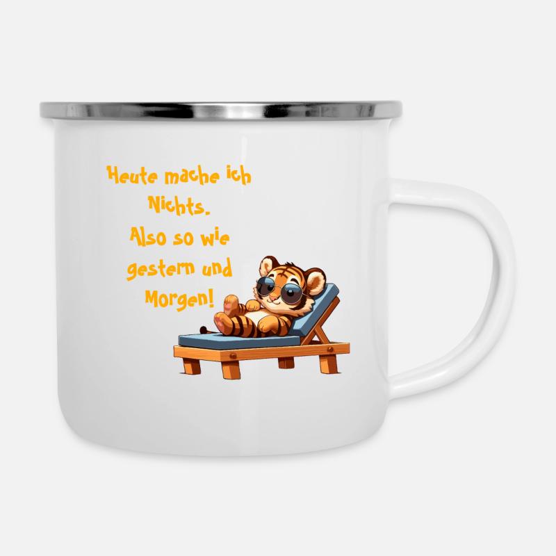 Today I'm not doing anything Tiger - Camper Mug - white