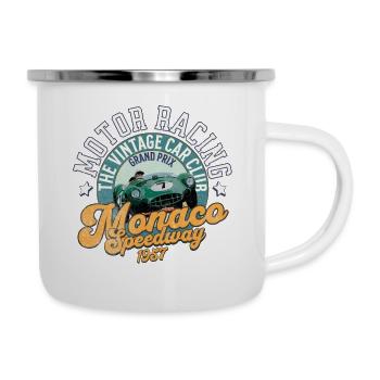 Monaco speedway vintage car club - Tasse émaillée - blanc - Droite