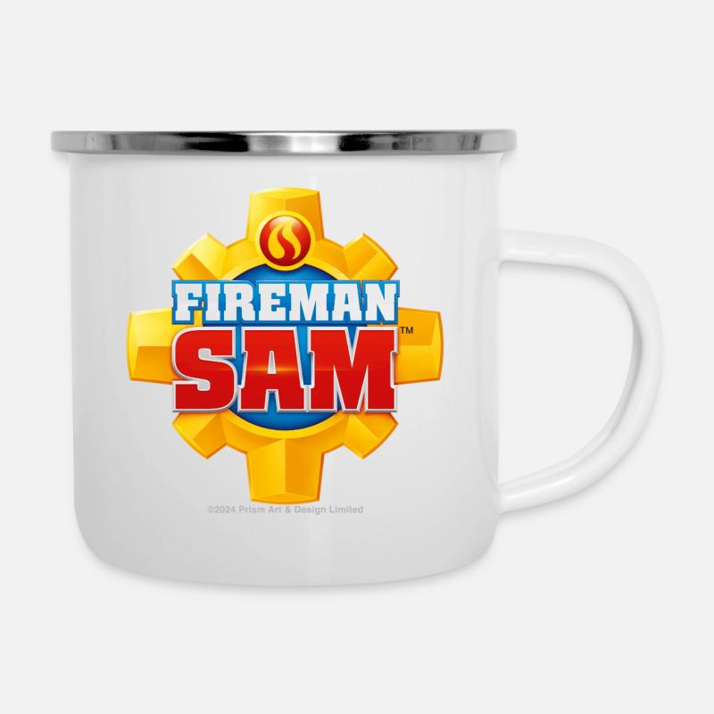Logo dei vigili del fuoco Sam™ Fire Brigade - Tazza smaltata - bianco