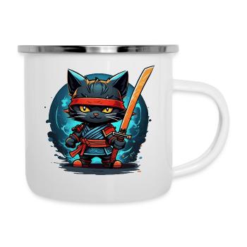 Ninja Cat #8 - Camper Mug - white - Right