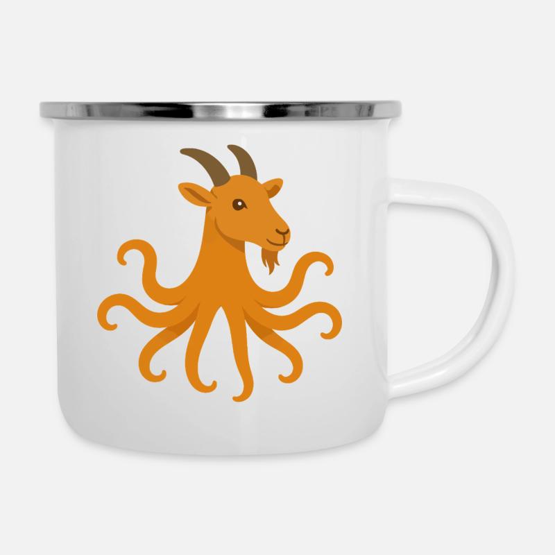 Der Oktopus oder Ziegen-Oktopus - Emaille-Tasse - Weiß