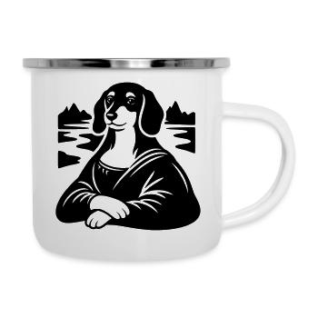 Dachshund Lisa Portrait - Camper Mug - white - Right