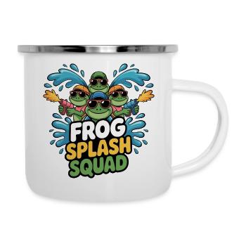 Frog Splash Squad Froschcrew - Emaille-Tasse - Weiß - Rechts