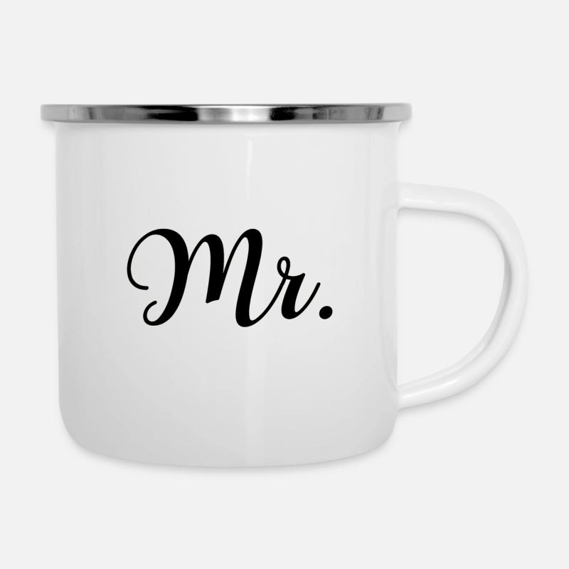 Conception de marié de mariage M. & Mme Just Married - Tasse émaillée - blanc