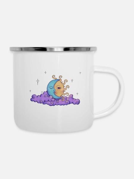 Sol y Luna - Emaille-Tasse - Weiß