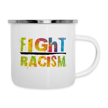 Lutter contre le racisme - Tasse émaillée - blanc - Droite