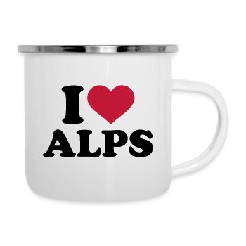 Alpen - Emaille-Tasse - Weiß - Rechts