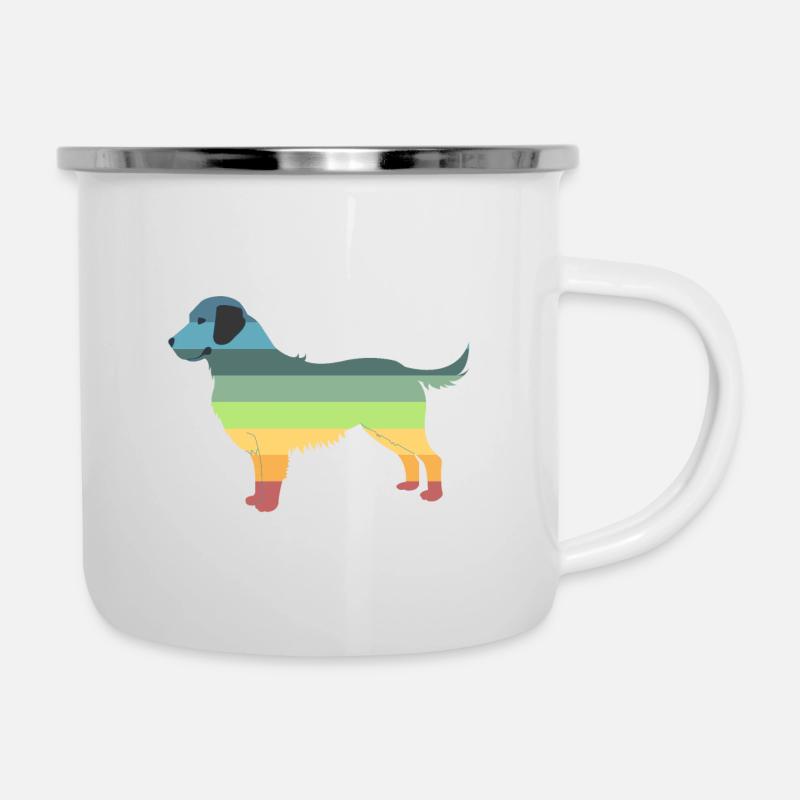 Retro golden retriever - Camper Mug - white