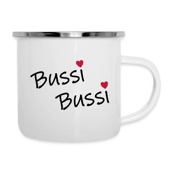 Bussi Bussi - Emaille-Tasse - Weiß - Rechts